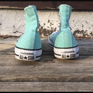 Mint green high top converse